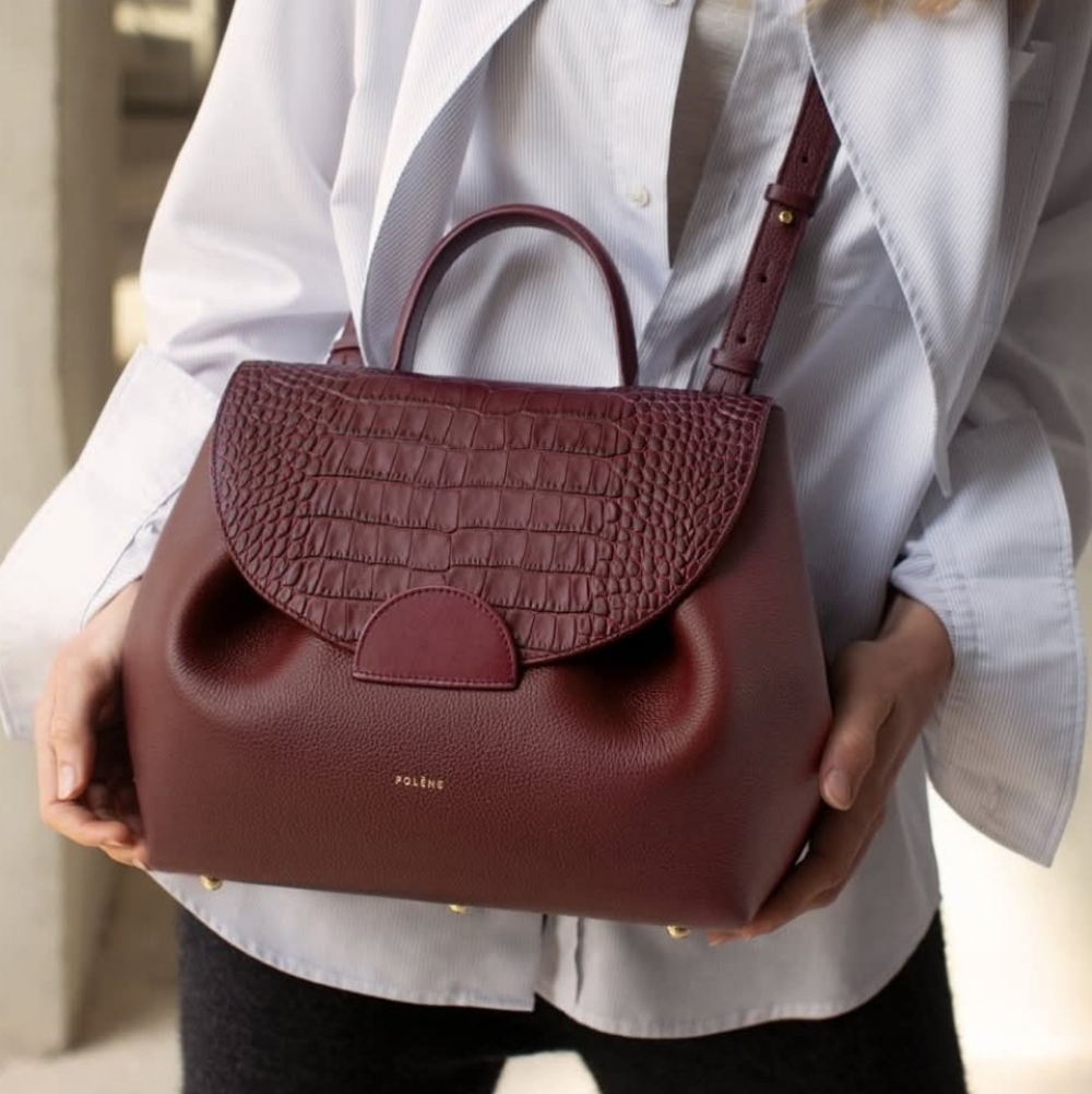 🌟Polène’s “Numéro Un” Édition Trio Bordeaux bag - with dust bag
